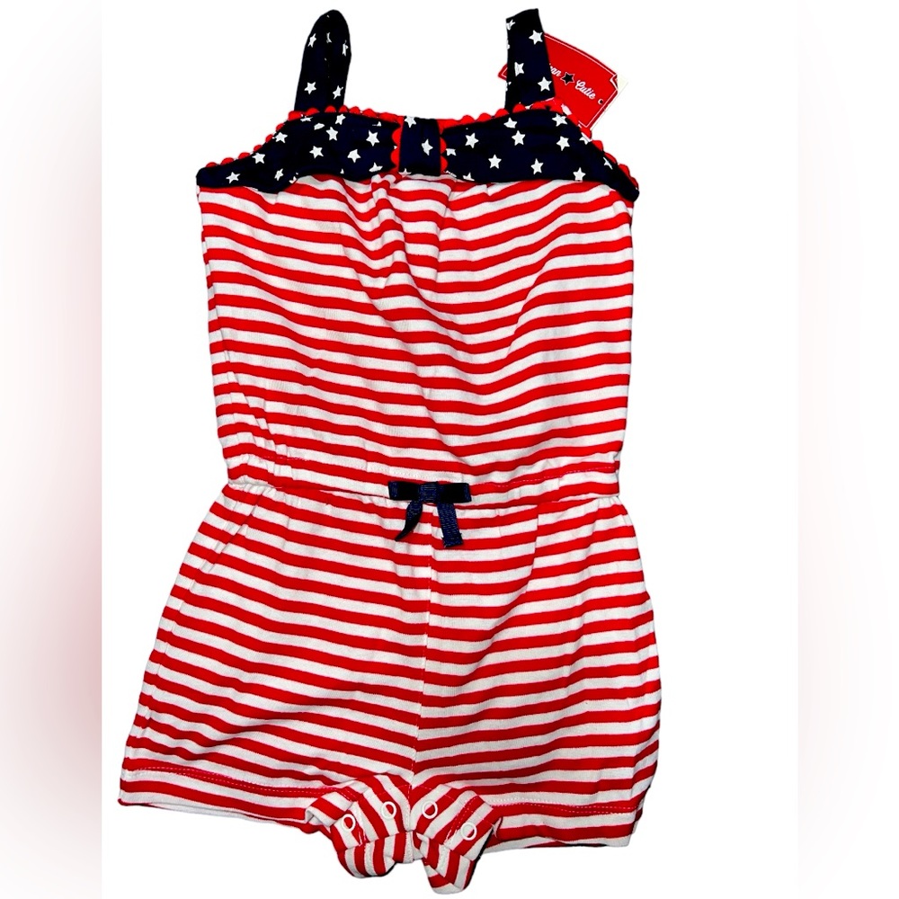 GYMBOREE | GIRLS RED WHITE AND BLUE ROMPER